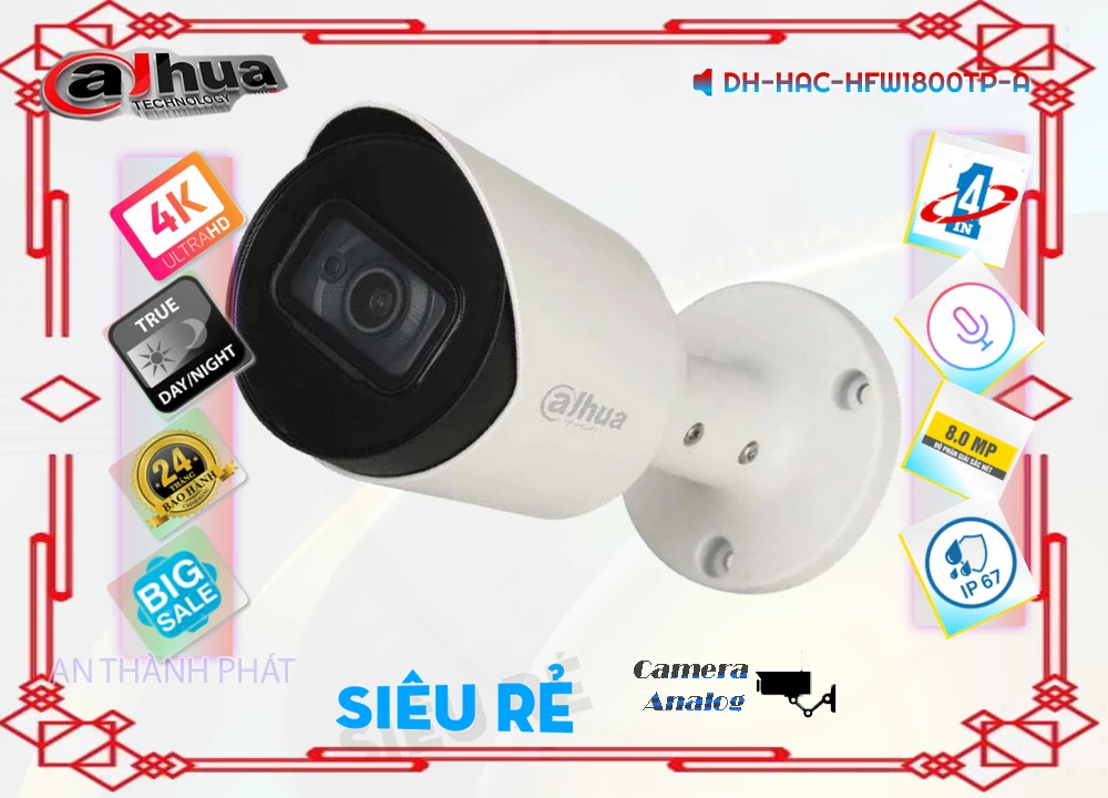 Camera Dahua DH-HAC-HFW1800TP-A,thông số DH-HAC-HFW1800TP-A,DH HAC HFW1800TP A,Chất Lượng