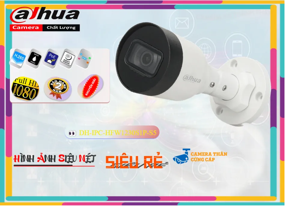 Camera Dahua DH-IPC-HFW1230S1P-S5,thông số DH-IPC-HFW1230S1P-S5,DH IPC HFW1230S1P S5,Chất Lượng