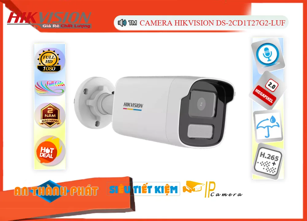 Camera Hikvision DS-2CD1T27G2-LUF, Giá DS-2CD1T27G2-LUF, phân phối DS-2CD1T27G2-LUF,DS-2CD1T27G2-LUFBán Giá Rẻ , Giá