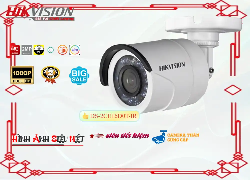 Camera DS,2CE16D0T,IRF Thân Hikvision Giá Rẻ,DS 2CE16D0T IRF,Giá Bán DS,2CE16D0T,IRF sắc nét Hikvision ,DS,2CE16D0T,IRF