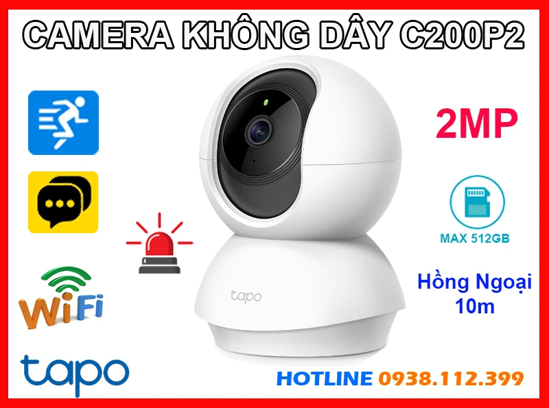 Camera IP WIFI Không Dây Tapo C200P2 (2MP), camera không dây Tapo C200P2, camera quan sát Tapo C200P2, lắp đặt camera Tapo C200P2, camera Tapo C200P2 chính hãng, lắp camera Tapo C200P2 giá rẻ, camera quay xoay trong nhà Tapo C200P2, camera Tapo C200P2 chính hãng,