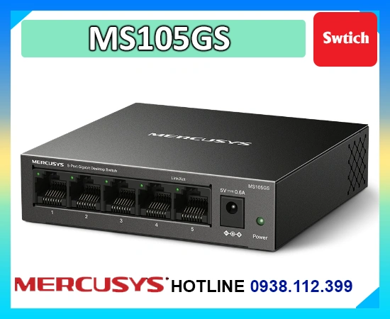 bộ chia mạng Mercusys MS105GS, switch Mercusys MS105GS, hub mạng Mercusys MS105GS, bộ chuyển mạch Mercusys MS105GS, switch 5 cổng Mercusys MS105GS, bộ chia cổng mạng Mercusys MS105GS, switch gigabit Mercusys MS105GS