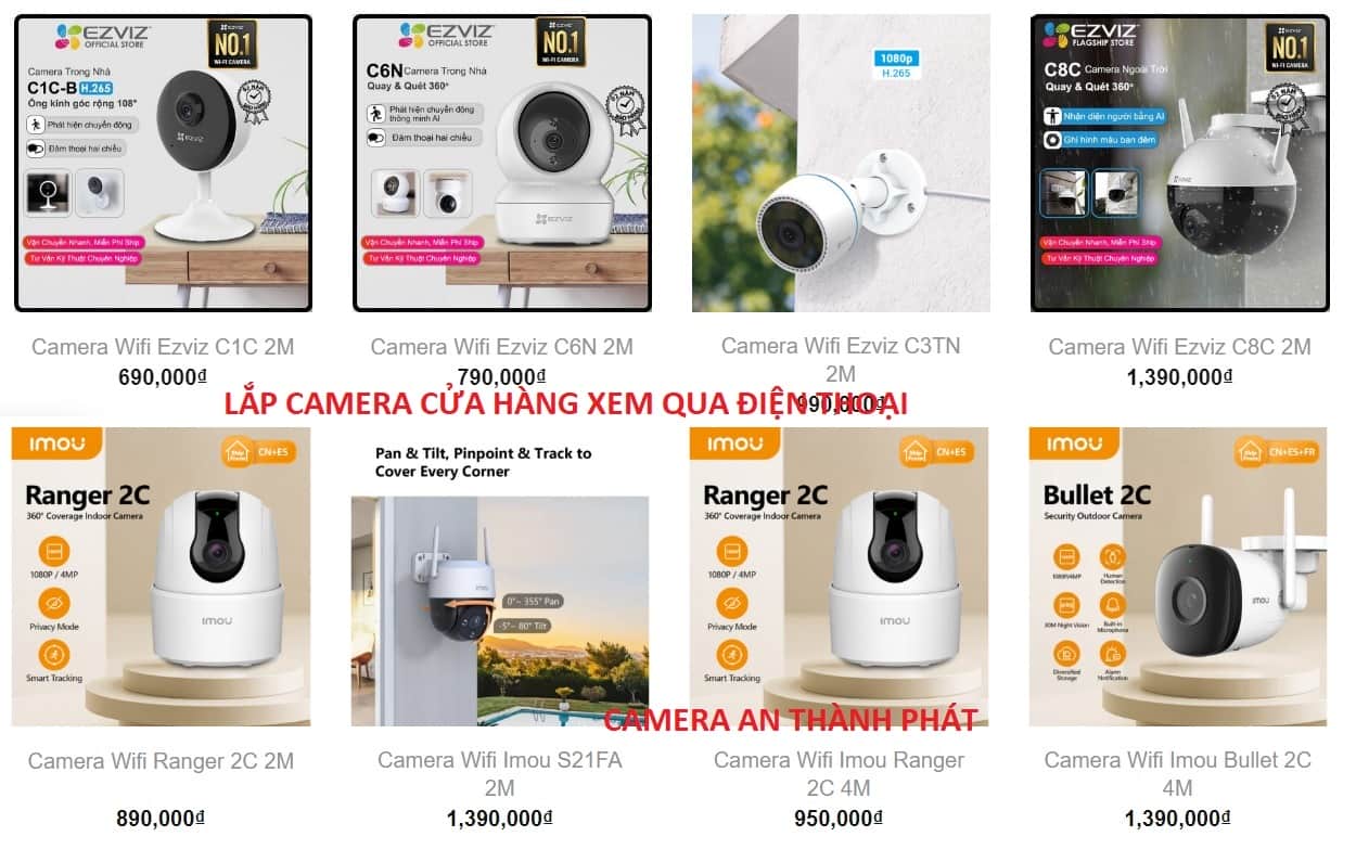 lắp camera wifi cửa hàng giá rẻ giám sát qua điện thoại