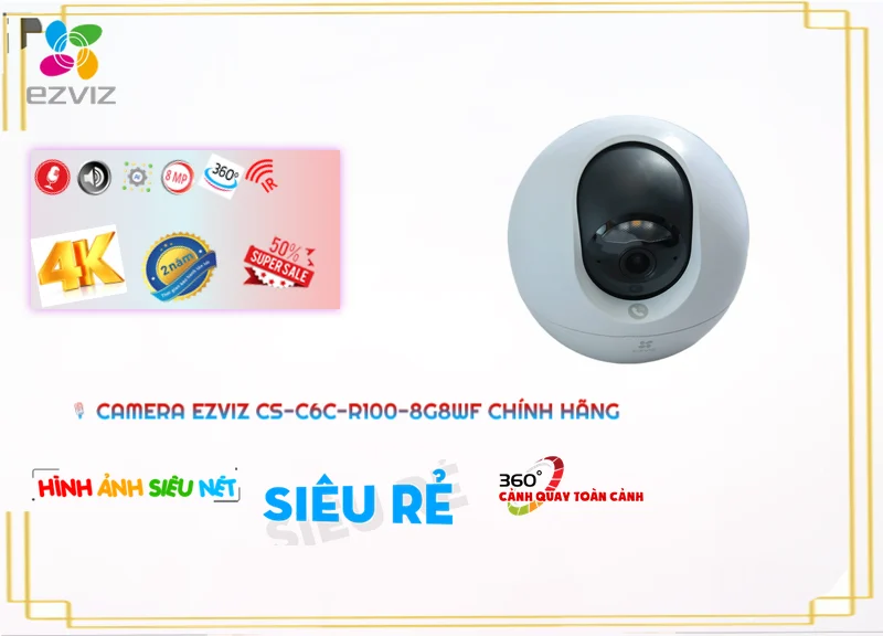 CS-C6c-R100-8G8WF sắc nét Wifi Ezviz ➠ CS-C6c-R100-8G8WF sắc nét Wifi Ezviz ➠