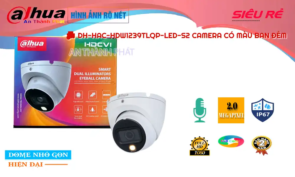 DH-HAC-HDW1239TLQP-LED-S2 sắc nét Dahua DH-HAC-HDW1239TLQP-LED-S2 sắc nét Dahua