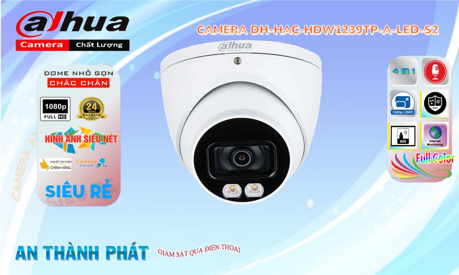 \Camera Dahua DH-HAC-HDW1239TP-A-LED-S2 Tích hợp đèn LED trợ sáng
