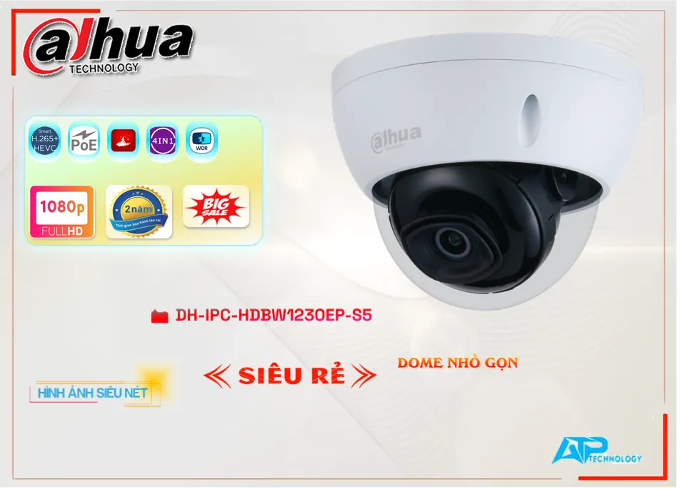 DH IPC HDBW1230EP S5,Camera An Ninh Dahua DH-IPC-HDBW1230EP-S5 Thiết kế Đẹp,Chất Lượng DH-IPC-HDBW1230EP-S5,Giá