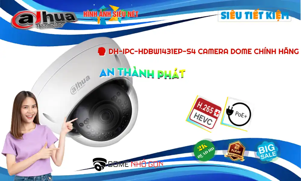 DH-IPC-HDBW1431EP-S4 sắc nét Dahua