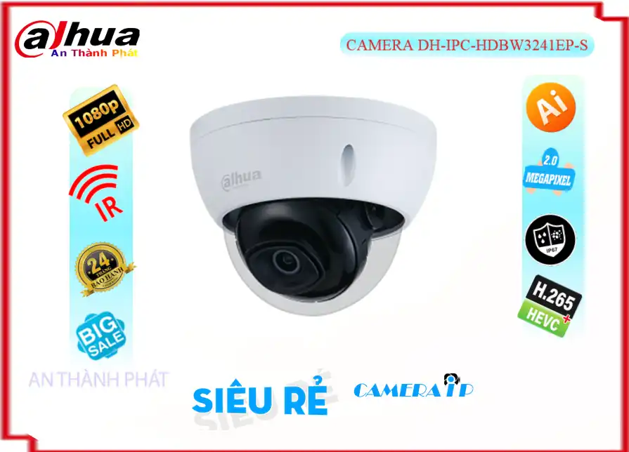 ➠ DH-IPC-HDBW3241EP-S sắc nét Dahua ➠ DH-IPC-HDBW3241EP-S sắc nét Dahua