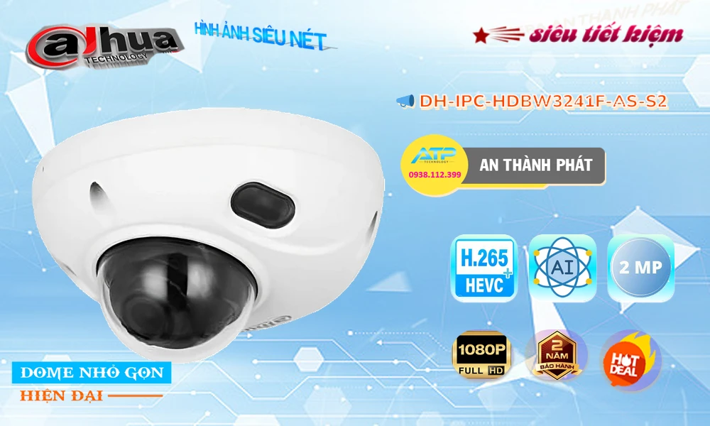 ➠ DH-IPC-HDBW3241F-AS-S2 sắc nét Dahua ➠ DH-IPC-HDBW3241F-AS-S2 sắc nét Dahua