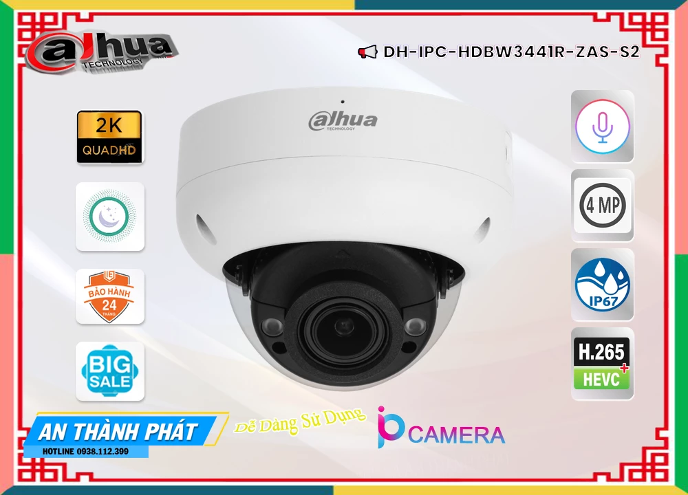 Camera Dahua DH-IPC-HDBW3441R-ZAS-S2,thông số DH-IPC-HDBW3441R-ZAS-S2,DH-IPC-HDBW3441R-ZAS-S2 Giá rẻ,DH IPC HDBW3441R