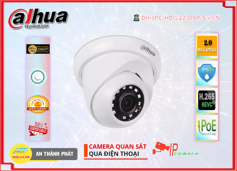 Camera IP Dahua DH-IPC-HDW1230SP-S5-VN,DH-IPC-HDW1230SP-S5-VN Giá rẻ,DH-IPC-HDW1230SP-S5-VN Giá Thấp Nhất,Chất Lượng