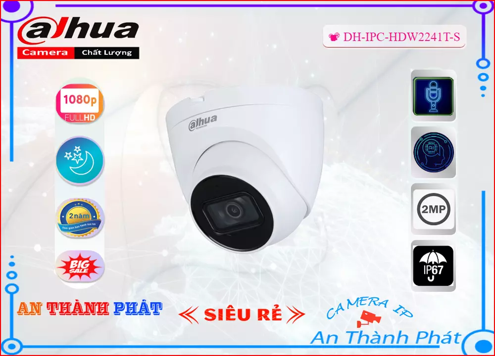 Camera dahua DH-IPC-HDW2241T-S,thông số DH-IPC-HDW2241T-S,DH-IPC-HDW2241T-S Giá rẻ,DH IPC HDW2241T S,Chất Lượng
