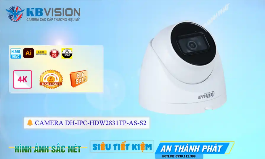 DH-IPC-HDW2831TP-AS-S2 sắc nét Dahua DH-IPC-HDW2831TP-AS-S2 sắc nét Dahua