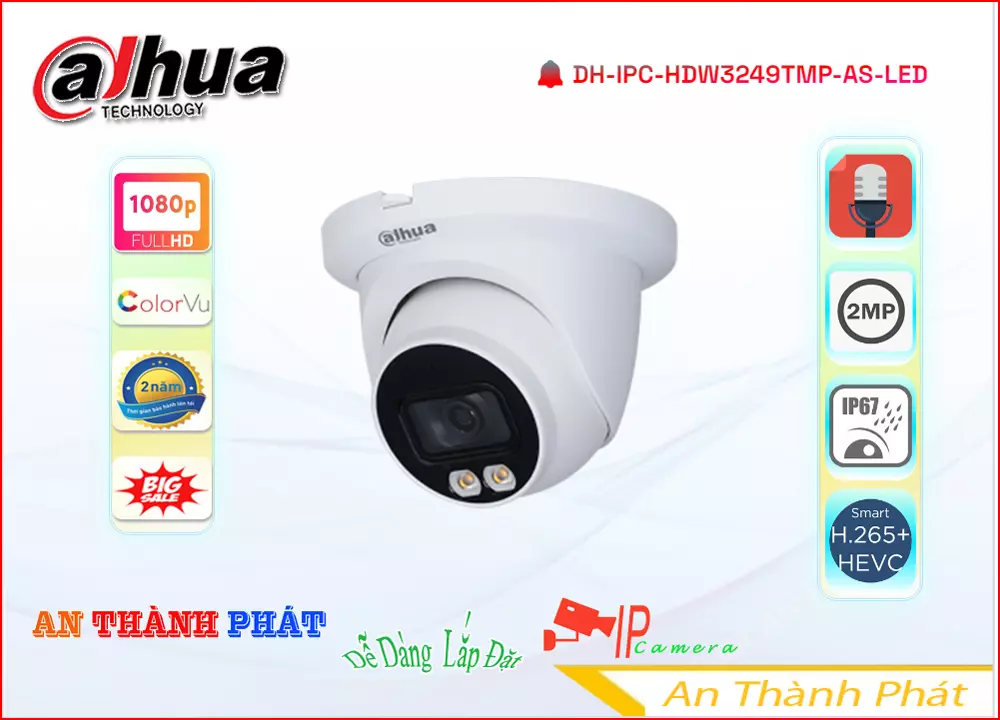 Camera ip dahua DH-IPC-HDW3249TMP-AS-LED,DH IPC HDW3249TMP AS LED,Giá Bán