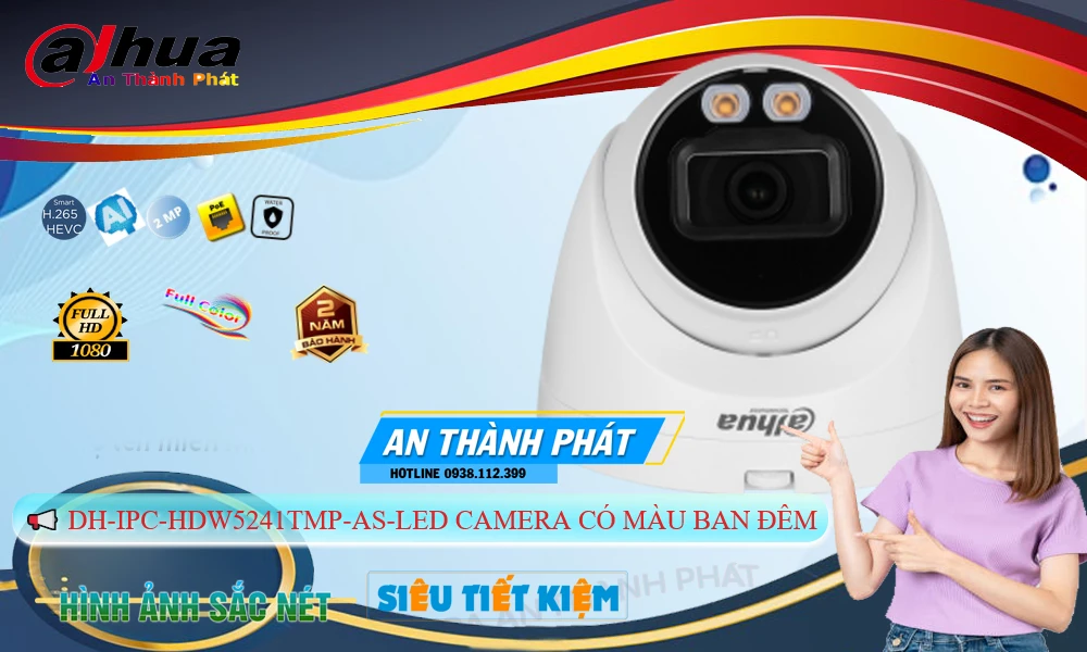 DH-IPC-HDW5241TMP-AS-LED sắc nét Dahua