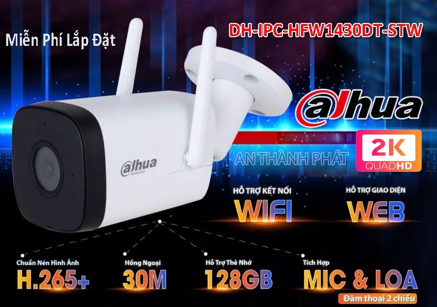 DH-IPC-HFW1430DT-STW camera wifi dahua độ phân giải 2k