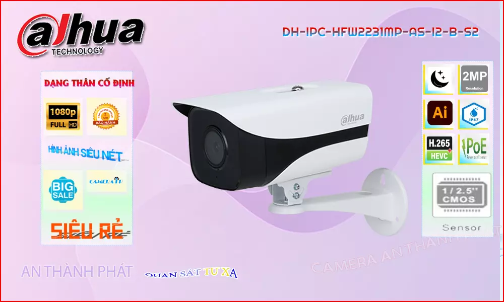 Bào giá camera dahua chất lượng thông minh DH-IPC-HFW2231MP-AS-I2-B-S2
