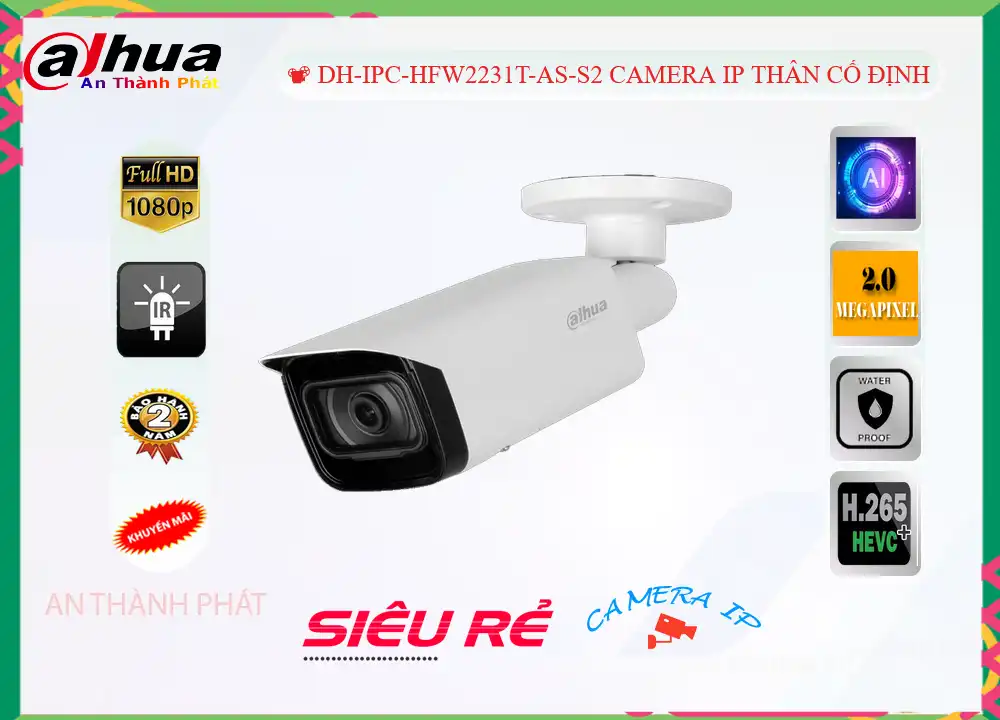 Camera Dahua DH-IPC-HFW2231T-AS-S2,Giá DH-IPC-HFW2231T-AS-S2,phân phối DH-IPC-HFW2231T-AS-S2,DH-IPC-HFW2231T-AS-S2Bán