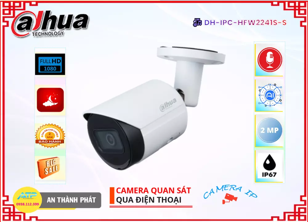 Camera IP Dahua DH-IPC-HFW2241S-S,Giá DH-IPC-HFW2241S-S,phân phối DH-IPC-HFW2241S-S,DH-IPC-HFW2241S-SBán Giá