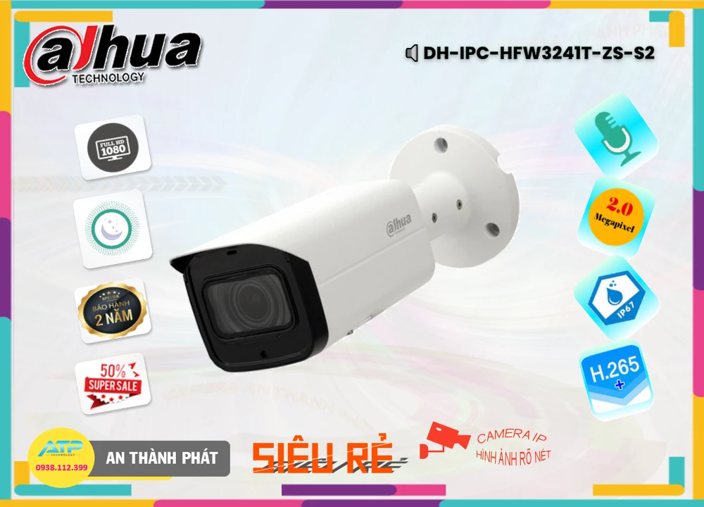 Camera Dahua DH-IPC-HFW3241T-ZS-S2,DH-IPC-HFW3241T-ZS-S2 Giá rẻ,DH-IPC-HFW3241T-ZS-S2 Giá Thấp Nhất,Chất Lượng