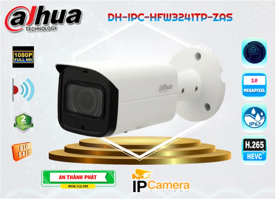Camera IP Dahua Thân DH-IPC-HFW3241TP-ZAS,Giá DH-IPC-HFW3241TP-ZAS,phân phối