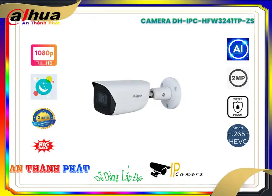 DH-IPC-HFW3241TP-ZS sắc nét Dahua DH-IPC-HFW3241TP-ZS sắc nét Dahua