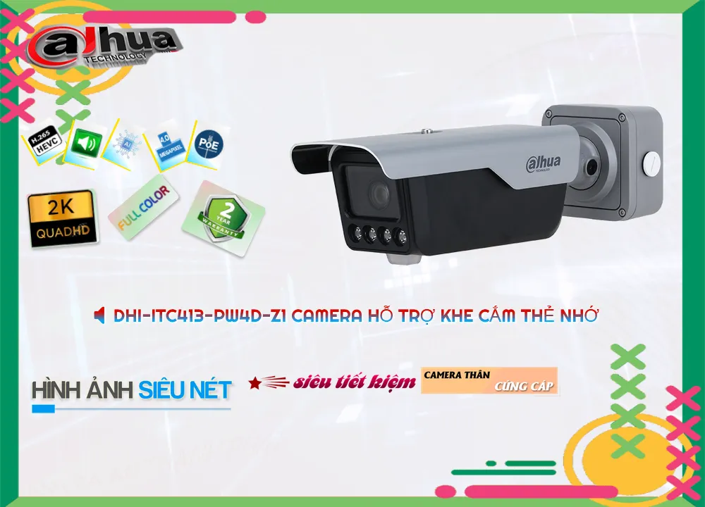 Camera Chụp Biển Số Dahua DHI-ITC413-PW4D-Z1, Giá DHI-ITC413-PW4D-Z1, phân phối