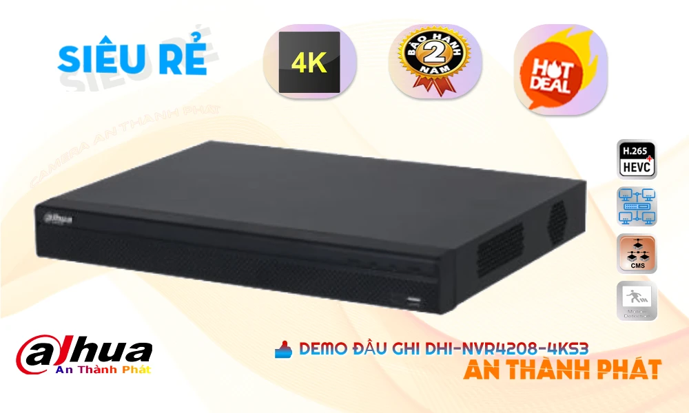 DHI-NVR4208-4KS3 Đầu Thu Dahua ❂