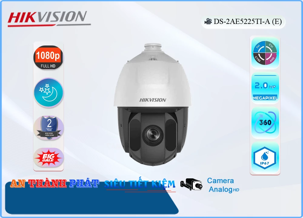 Camera Speed Dome Hikvision DS-2AE5225TI-A(E),Giá DS-2AE5225TI-A(E),phân phối DS-2AE5225TI-A(E),DS-2AE5225TI-A(E)Bán