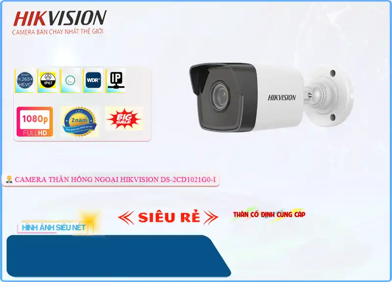 ➠  DS-2CD1021G0-I sắc nét Hikvision