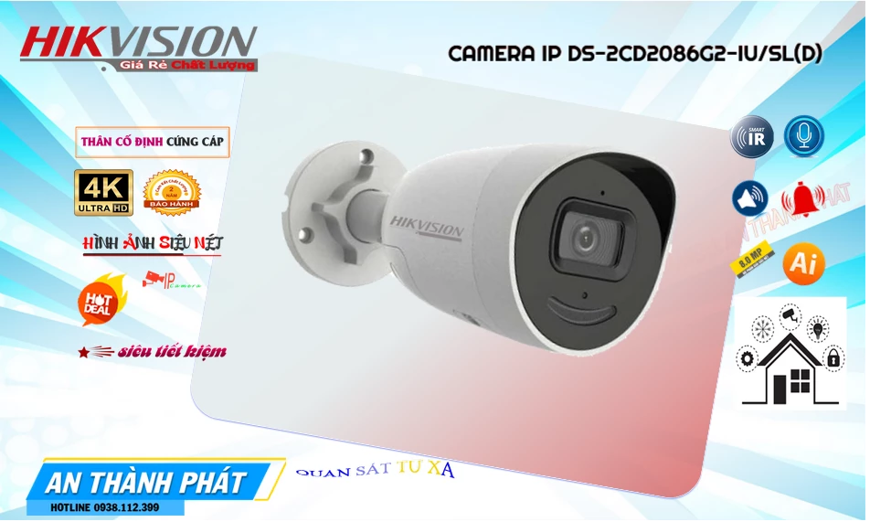 Camera DS-2CD2086G2-IU/SL(D) Thiết kế Đẹp