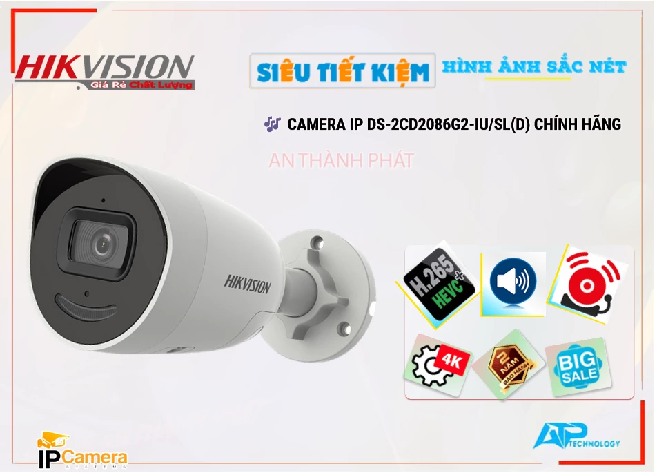 Camera Hikvision DS-2CD2086G2-IU/SL(D), Giá DS-2CD2086G2-IU/SL(D), phân phối