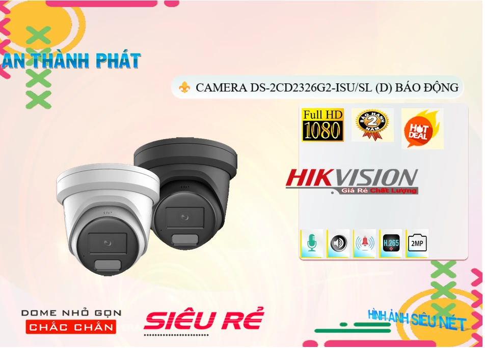 Camera Báo Động DS-2CD2326G2-ISU/SL(D),Giá DS-2CD2326G2-ISU/SL(D),phân phối