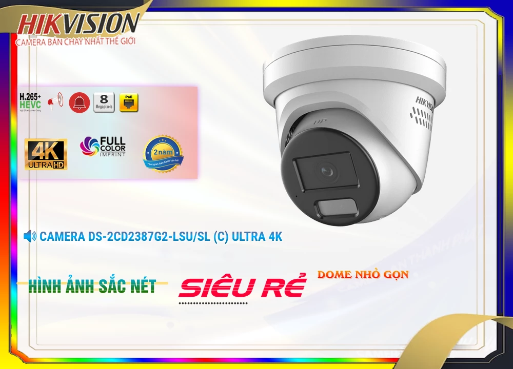 DS 2CD2387G2 LSU/SL(C),DS-2CD2387G2-LSU/SL(C) Camera Thiết kế Đẹp Hikvision,DS-2CD2387G2-LSU/SL(C) Giá rẻ