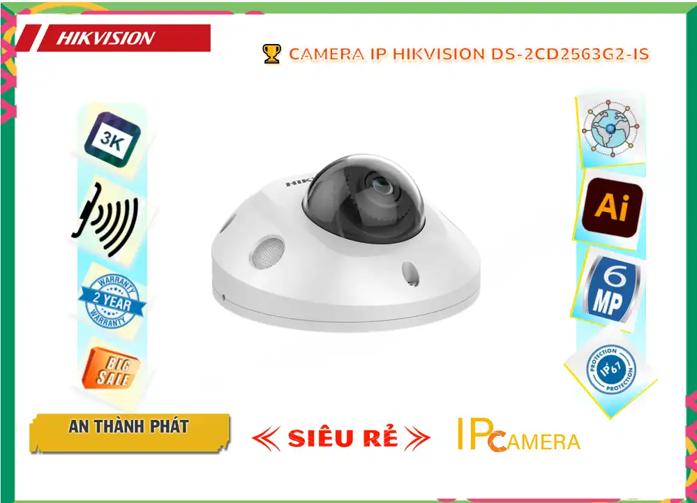 DS-2CD2563G2-IS sắc nét Hikvision DS-2CD2563G2-IS sắc nét Hikvision