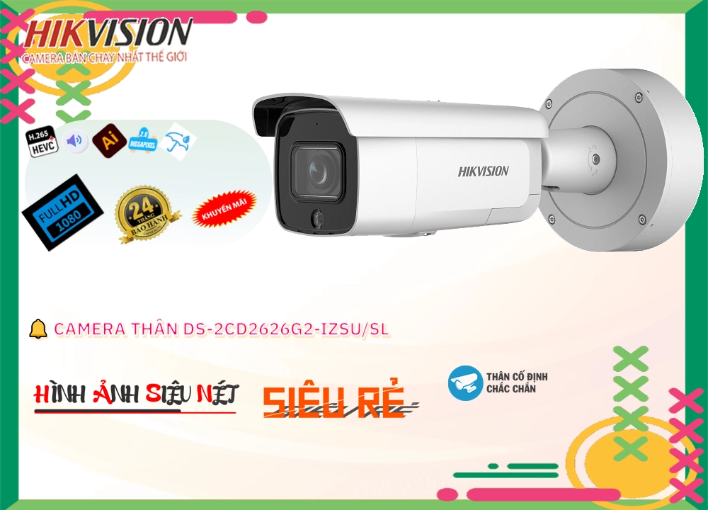 Camera DS-2CD2626G2-IZSU/SL Hồng ngoại 80m,Giá DS-2CD2626G2-IZSU/SL,phân phối DS-2CD2626G2-IZSU/SL, Hikvision