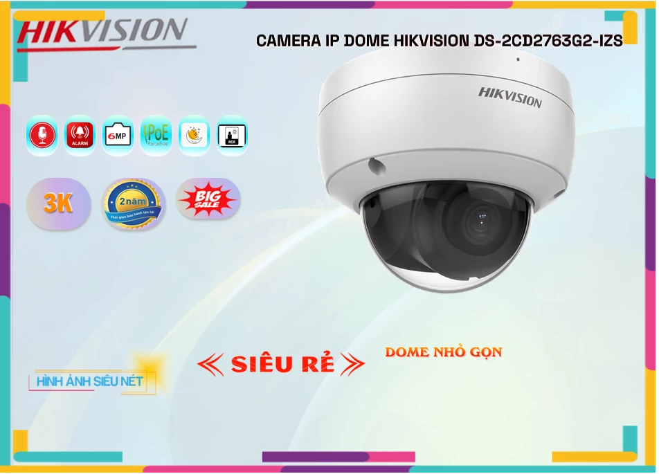 Camera IP 6MP Hikvision DS-2CD2763G2-IZS,Giá DS-2CD2763G2-IZS,phân phối DS-2CD2763G2-IZS,DS-2CD2763G2-IZSBán Giá