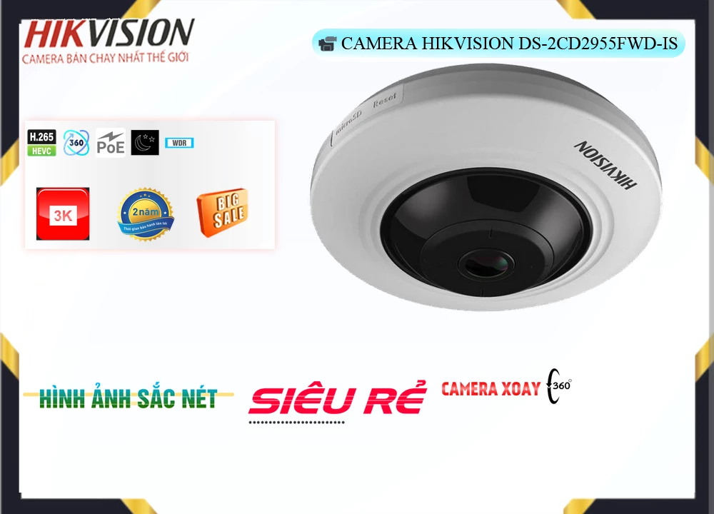 Camera Mắt Cá Hikvision DS-2CD2955FWD-IS,DS 2CD2955FWD IS,Giá Bán DS-2CD2955FWD-IS,DS-2CD2955FWD-IS Giá Khuyến