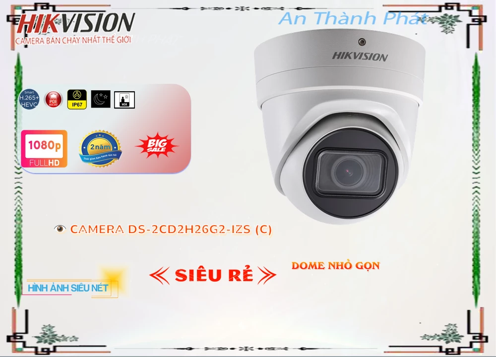 ۞ Camera DS-2CD2H26G2-IZS(C) Hikvision Thiết kế Đẹp, Giá DS-2CD2H26G2-IZS(C),DS-2CD2H26G2-IZS(C) Giá Khuyến Mãi , bán
