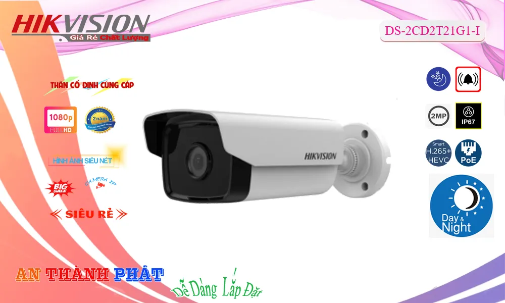 DS-2CD2T21G1-I sắc nét Hikvision DS-2CD2T21G1-I sắc nét Hikvision