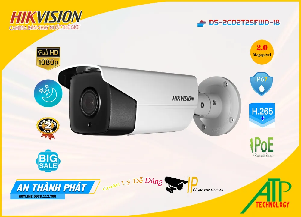 Camera Hikvision DS-2CD2T25FWD-I8,DS-2CD2T25FWD-I8 Giá rẻ,DS-2CD2T25FWD-I8 Giá Thấp Nhất,Chất Lượng