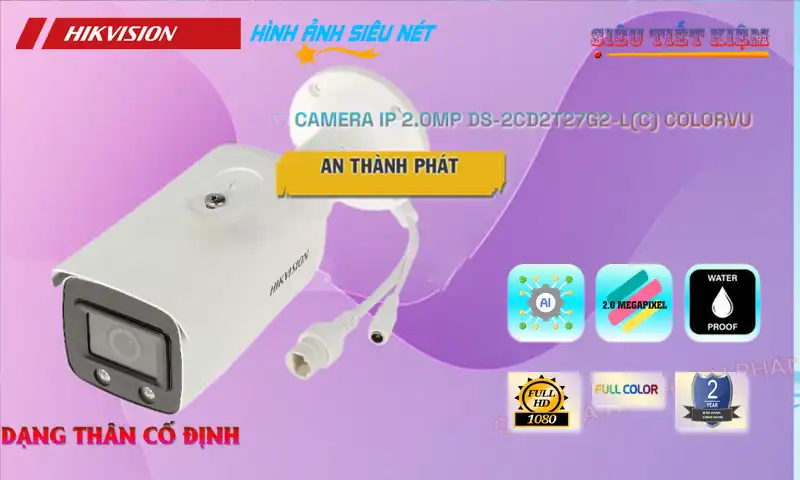 DS-2CD2T27G2-L(C) sắc nét Hikvision