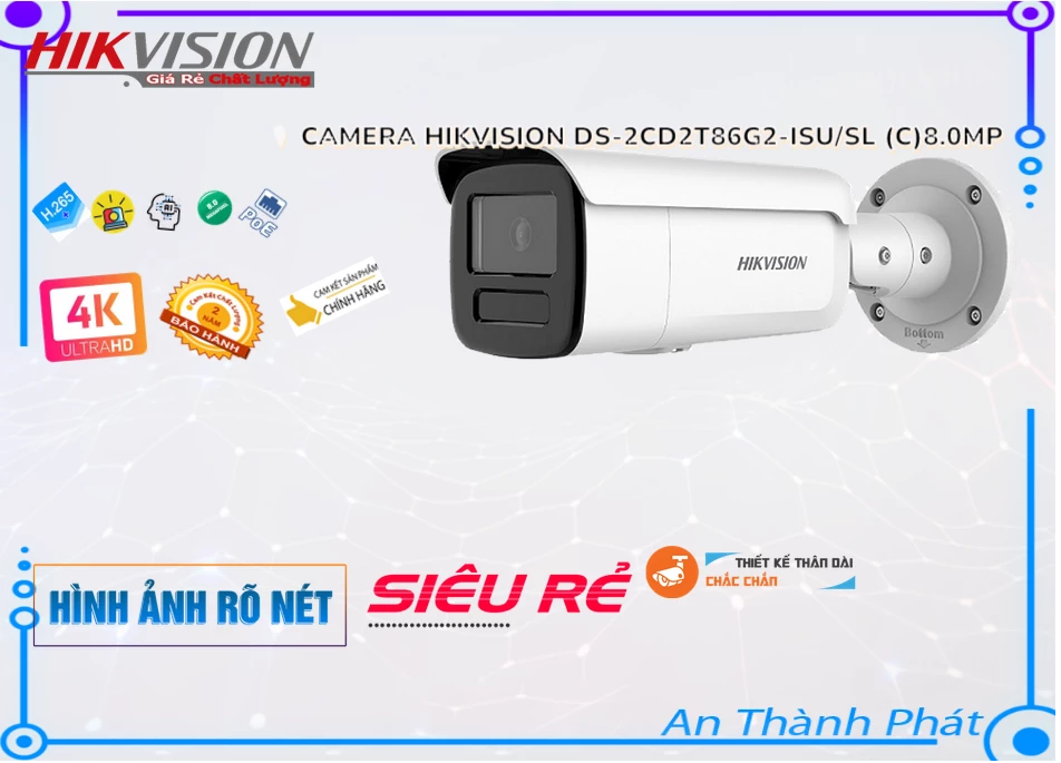 DS 2CD2T86G2 ISU/SL(C),Camera Hikvision DS-2CD2T86G2-ISU/SL(C),DS-2CD2T86G2-ISU/SL(C) Giá rẻ ,DS-2CD2T86G2-ISU/SL(C)