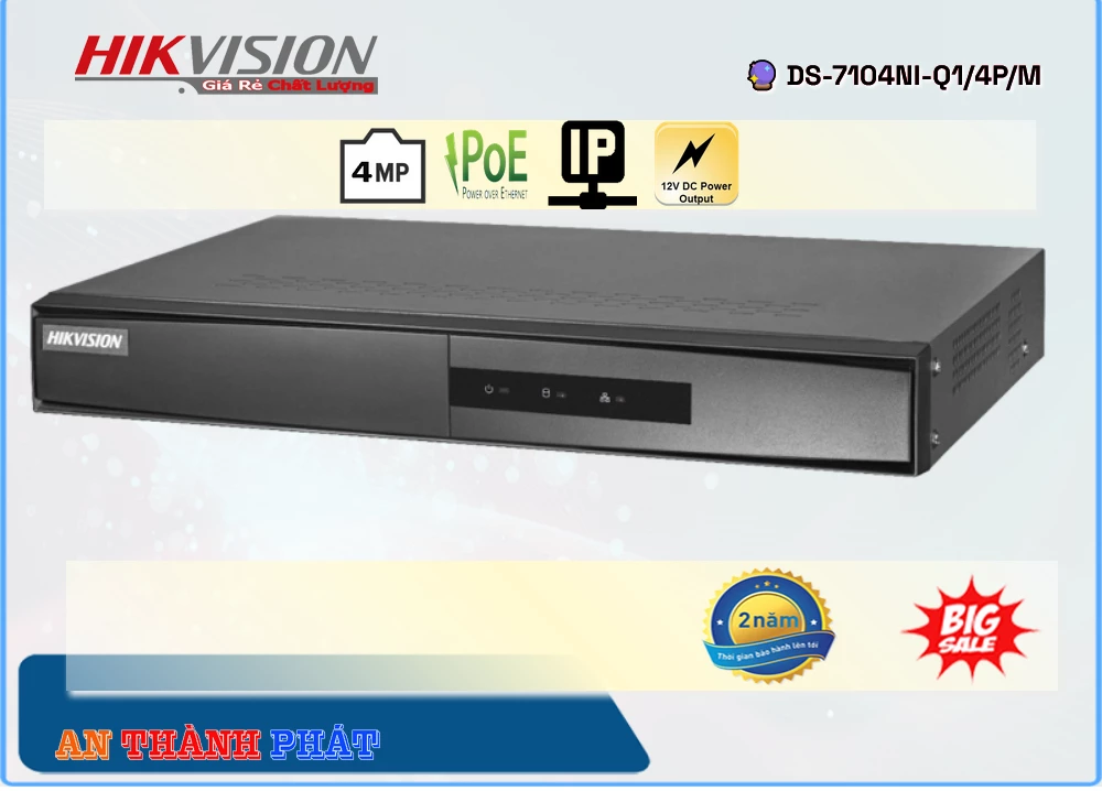 Đầu Ghi Hikvision DS-7104NI-Q1/4P/M,DS-7104NI-Q1/4P/M Giá Khuyến Mãi,DS-7104NI-Q1/4P/M Giá rẻ,DS-7104NI-Q1/4P/M Công