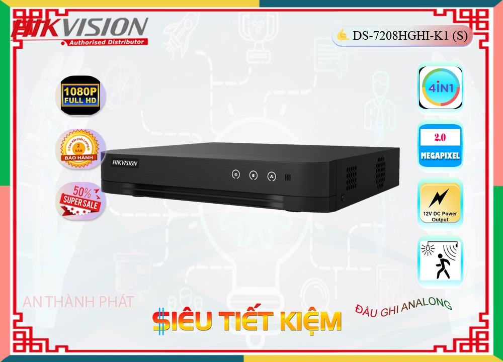 Đầu Ghi Camera Hikvision DS-7208HGHI-K1(S),thông số DS-7208HGHI-K1(S),DS-7208HGHI-K1(S) Giá rẻ,DS 7208HGHI K1(S),Chất
