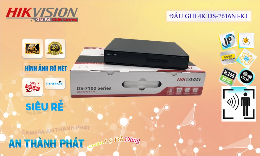 Đầu ghi 16 IP HIKVISION DS-7616NI-K1 Đầu ghi 16 IP HIKVISION DS-7616NI-K1