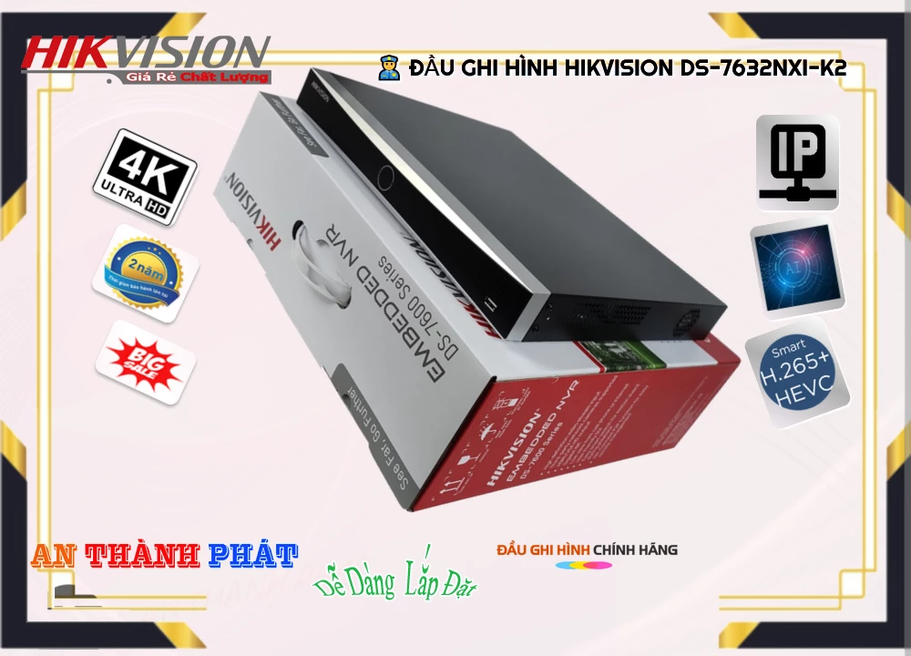 Đầu Ghi Hikvision DS-7632NXI-K2,Giá DS-7632NXI-K2,phân phối DS-7632NXI-K2,DS-7632NXI-K2Bán Giá Rẻ,DS-7632NXI-K2 Giá