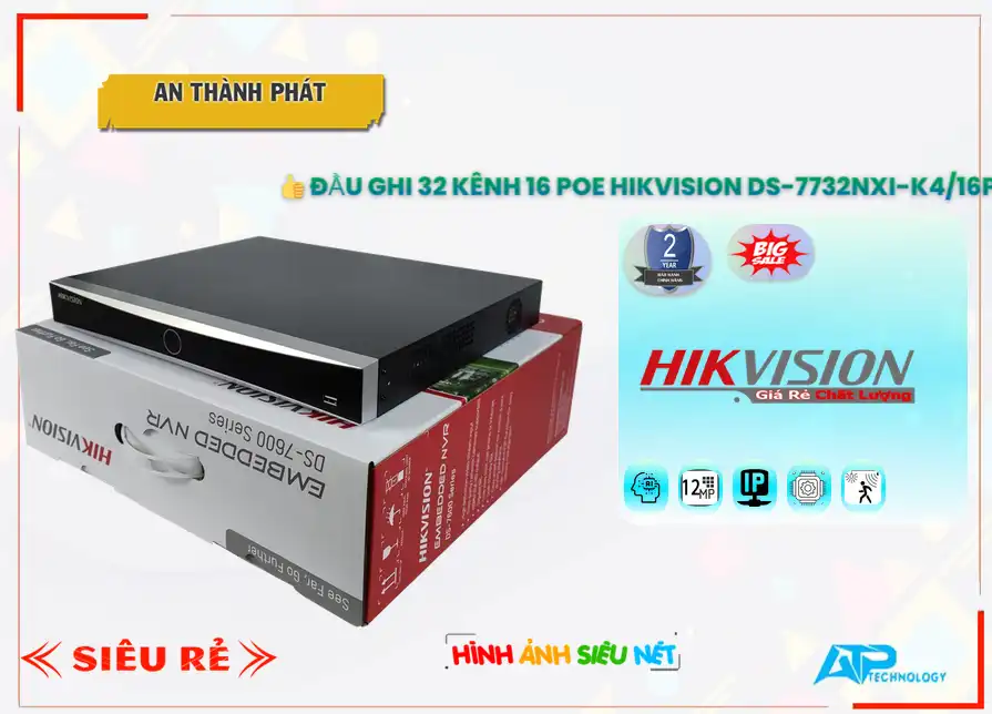 Đầu Thu DS-7732NXI-K4/16P Hikvision,DS-7732NXI-K4/16P Giá rẻ,DS-7732NXI-K4/16P Giá Thấp Nhất,Chất Lượng