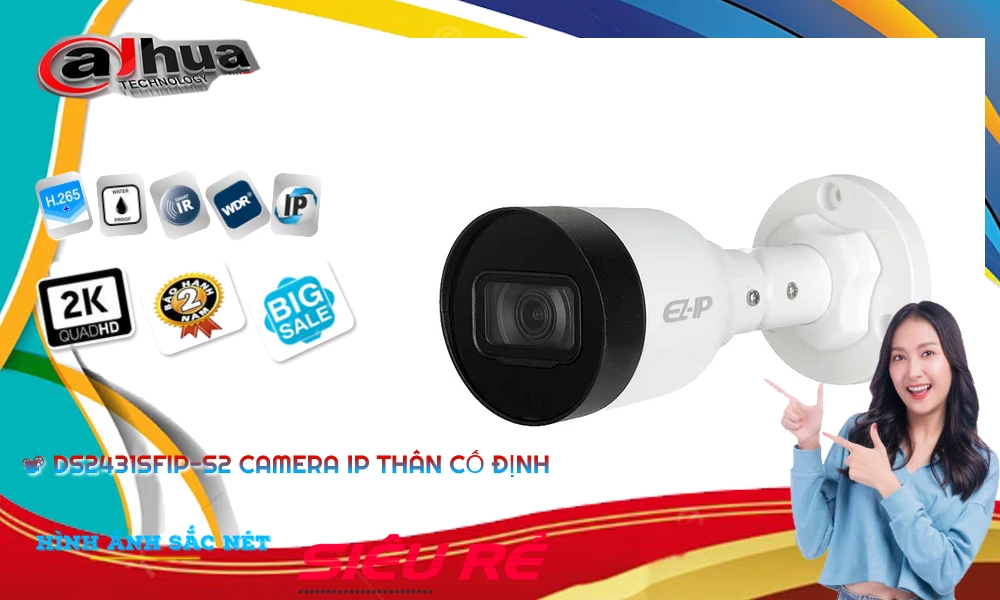 Camera IP Dahua DS2431SFIP-S2 Độ phân giải 4.0MP Camera IP Dahua DS2431SFIP-S2 Độ phân giải 4.0MP
